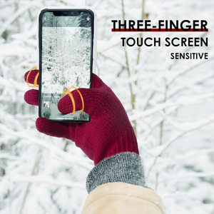 Gants d'hiver avec logo personnalisé avec fonction écran tactile Design isolé, confortable et chaud pour hommes et femmes avec personnalisation - Product Image 4