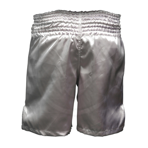 Adult 100% Polyester <b>Silver</b> Plain Color Elastic Waist Sports <b>Shorts</b> Washed Techniques for Martial Arts Training Competition Wear - Product Image 2