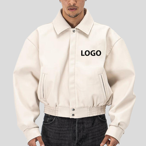 Giacca Invernale da <span class=keywords><strong>Uomo</strong></span> <span class=keywords><strong>Beige</strong></span> con Ricamo Personalizzato OEM di Alta Qualità, Bomber in Tela Stile Baseball Letterman - Product Image 1