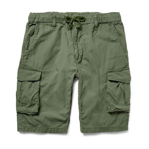 Short cargo d'été léger 100% coton pour hommes Pantalon droit décontracté multi-poches avec coupe ample Style délavé - Product Image 1