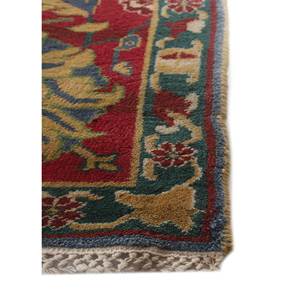 Alfombras de Lana Anudadas a Mano Aalam, Diseño Floral Abstracto Rojo Naranja, para Entrada, Pasillo, Tamaño Rectangular 9x12, para Adolescentes-Pae-5762 - Product Image 4