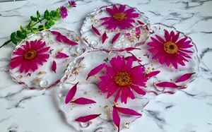 Trending Resin Coasters Handmade Design for Office Tea <b>Desk</b> Home and Farmhouse Use Stone Round Shape Crystal Coasters From India - Product Image 2