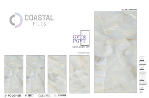 CUBIX CREMA ONYX Azulejos pulidos de ladrillo refractario con aislamiento de alto calor moderno Azulejos de porcelana brillante de grado premium Pisos clásicos - Product Image 4