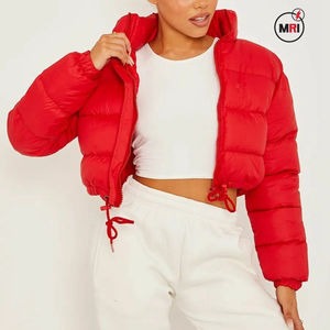 Nouvelle veste courte en duvet de couleur personnalisée veste bouffante respirante à fermeture éclair pour femmes de couleur unie vente en gros personnalisation OEM - Product Image 3