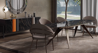 Fauteuil en métal élégant de fabrication italienne, 100% rembourré, design contemporain, utilisation en intérieur, chambre à coucher, salon, cuisine, salle à manger, hôtel VF