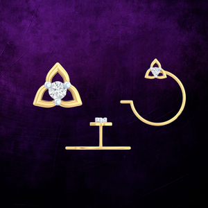 Épingle à nez fin 18 carats luxe moderne élégant plaqué or bijoux en diamant vêtements de tous les jours pour femmes en or jaune pour les mariages - Product Image 4