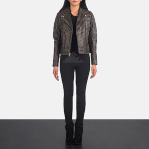 Chaquetas de motociclista de cuero para mujer de primera calidad, ropa de abrigo elegante con logotipo personalizado para mujer, ropa de moda de invierno y otoño - Product Image 3