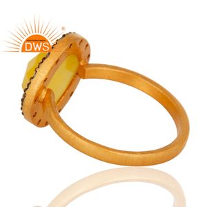 Meilleure vente en argent Sterling naturel jaune pierre de lune et pierre précieuse Cz bague empilable bijoux pour femmes cadeau pour elle - Product Image 3