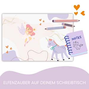 Tapis de bureau style dessin animé avec fée magique et licorne - Product Image 4