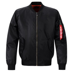 XUCHANG Original Designer OEM Custom Embroidered Winter Cotton <b>Padded</b> Nylon Polyester Ribbed <b>Neck</b> Casual Men's Bomber Jacket - Product Image 4