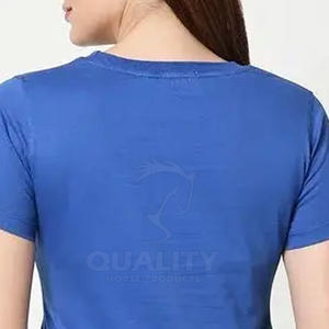 Camiseta de mujer con logotipo personalizado 100% algodón camiseta de manga corta al por mayor camiseta informal de verano para mujer - Product Image 3