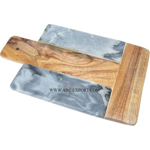 Lot de 2 planches à découper décoratives de table de qualité supérieure, matériel en bois de teck de différentes tailles, planche à découper en Inde - Product Image 6