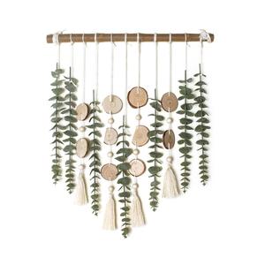 Decoración de pared de macramé con diseño geométrico limpio y tonos crema ideal para interiores de temática escandinava o neutra - Product Image 1