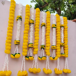 ของตกแต่งงานแต่งงานแบบอินเดียพวงมาลัยขนาดใหญ่พวงมาลัยประดิษฐ์ดอกดาวเรืองดอกไม้ซ่อนกลิ่นแบบสายพวงมาลาสำหรับงานแต่งงานที่หรูหรา - Product Image 1