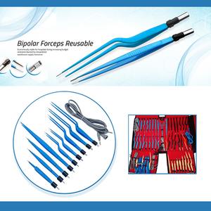 Pinzas Bipolares Manuales de Estilo Europeo, Rectas y Anguladas, para Microcirugía, Tamaños de Punta de 0.5-2.0 mm, Longitud de 20 cm, Corte/Coagulación - Product Image 6