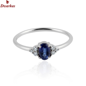 Bague en argent sterling 925 sertie de cyanite naturelle, design classique et simple, dernière tendance pour femmes. - Product Image 2