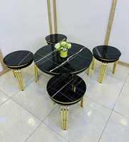 Table basse moderne convertible en métal et acier inoxydable - NETRA FURNITURE Modèle 11 Garantie de 2 ans Salon Chambre Bureau à domicile