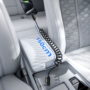 Cavo USB a Tipo C a Spirale per Auto da 240W, Ricarica Rapida, Nuovo di Zecca per Telefoni Cellulari, Uscita DC - Product Image 4