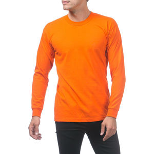 T-shirt blanc de compression à manches longues de couleur unie pour hommes en gros - Product Image 5