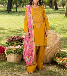 Conjuntos de Vestidos Casuales de Verano para Mujer, Alta Calidad, 3 Piezas, Shalwar Kameez, Diseño Tradicional, Traje de Verano - Product Image 5