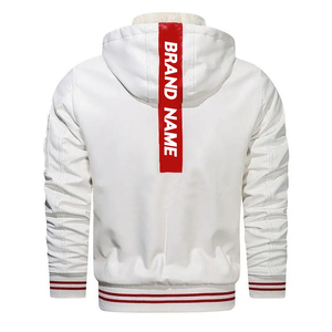 Chaqueta de trabajo de invierno para hombre de cuero con capucha primavera otoño a prueba de viento nueva chaqueta impermeable gruesa para montar en motocicleta - Product Image 1