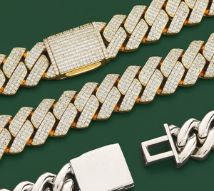 Cadena Cubana de Diamantes de 15 mm, 3 Filas, Moissanita, Plata de Ley 925, Chapada en Oro, Estilo Vintage, Unisex, Certificada por IGI, Venta de Fábrica - Product Image 5