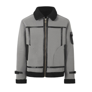 Chaqueta de Motociclista de Cuero Genuino para Hombre, Color Marrón, Piel de Oveja, Cuello Alto, Resistente al Viento, Corte Regular, Cierre de Cremallera, Estilo Urbano - Product Image 4