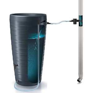 Serbatoio per Acqua Piovana in Plastica Maze 240L Colore Antracite 59,3 (Lunghezza) x 59,3 (Larghezza) x 111 (Altezza) cm + Set di Accessori icanset7 - Product Image 1