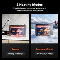 Batterie au lithium LiTime 16V 100Ah pour sondeur de pêche avec Bluetooth et auto-chauffage, sans droits de douane, stock UE/USA