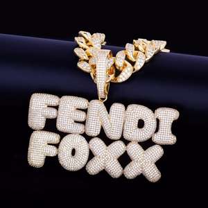 Foxx Forme Hip Hop Certifié Pendentif En Or 24 "Chaîne Cubaine Diamant Collier Bijoux Cadeau pour Votre Mari - Product Image 1