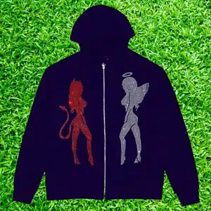 เสื้อฮู้ดแบบซิปรูดซิปสำหรับผู้ชายผู้หญิงผ้าฝ้าย100% ว่างพิมพ์ลายสำหรับผู้ชายเสื้อซิปคู่ทำจากผ้าเทอร์รี่500ผลิตตามสั่ง - Product Image 1