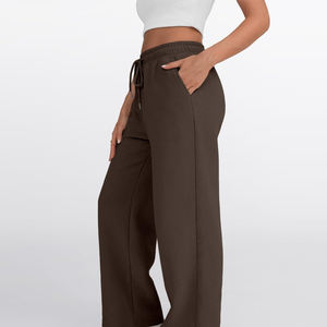 Pantalons de fitness pour femmes à vendre meilleur design pantalons de survêtement à jambe droite à coupe ample à taille haute en grande quantité - Product Image 4