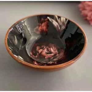 Centro de Mesa de Resina Azul Medianoche, Tazón Redondo de Madera Híbrida, Platos Decorativos de Resina Epoxi y Madera Fusionada de Lujo para Sala de Estar Moderna - Product Image 6