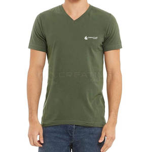 เสื้อยืดคอวีแขนครึ่งมีคุณภาพสูงบริการ OEM การเย็บปักถักร้อยและการพิมพ์สำหรับโปรโมชั่นแบรนด์ - Product Image 4