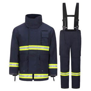 Combinaison de travail haute visibilité en polyester ignifuge, uniforme de sécurité réfléchissant pour les pompiers et les travailleurs industriels - Product Image 1