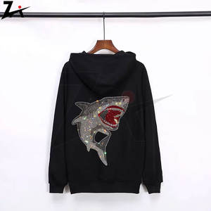 Sudadera de lujo con diamantes de imitación para hombre, ropa de calle informal cálida, Sudadera con capucha, Top de manga larga holgado para otoño e invierno, moda masculina elegante - Product Image 1