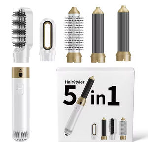 Secador de Pelo Eléctrico 5 en 1 con Motor de CA de 1000 W, Calentador PTC LED, Boquilla Concentradora, Estilizador Iónico para Rizar y Alisar el Cabello de Mujer - Product Image 1