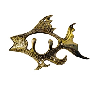 Handcrafted Brass Fish Shaped <b>Wall</b> <b>Hook</b> Gold Plated Metal Hanger <b>for</b> Bedroom and Bathroom Use Accessories - Product Image 4
