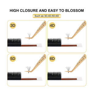 Cisailles beauté haute qualité pointe dorée extension de cils pince à épiler Kit pince à cils en acier inoxydable - Product Image 5