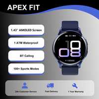 Montre connectée M66A, écran AMOLED de 1,43 pouce, appels Bluetooth, plus de 100 modes sportifs, moniteur de fréquence cardiaque, moniteur d'oxygène sanguin, montre de fitness