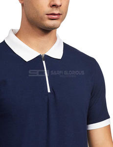 Camisa polo con cremallera para hombre, manga larga, color azul marino, transpirable, informal, elegante, cómoda, para uso diario, de primera calidad. - Product Image 3