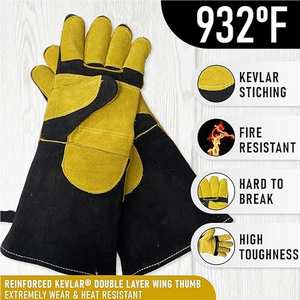 El mejor logotipo personalizado impreso ropa de trabajo guantes de soldadura hechos nuevos guantes de cuero de soldadura reflectantes de venta en línea - Product Image 4