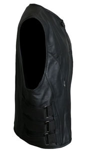 2025 hiver décontracté hommes en cuir véritable gilet respirant conception de Logo personnalisé haute qualité couleur noire gilet à prix raisonnable - Product Image 4