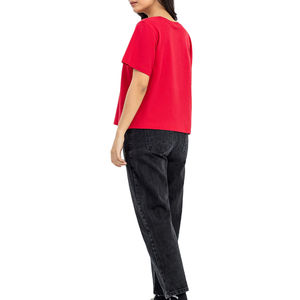 Summer Fashion Cotton T Shirt <b>Women</b> Short Sleeve Crew <b>Neck</b> Lightweight Casual Top Ideal For Daily Outfit Wear - Product Image 3