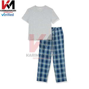 Conjunto de Pijama de Viscosa de Bambú para Hombre, Camisa de Dormir Suave con Botones, Pantalones de Dormir a Cuadros Tejidos con Bolsillos, Transpirable y Ligero - Product Image 6