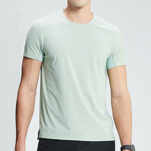 T-shirt de sport décontracté pour hommes-Séchage rapide-Haut de course mince et extensible-100% coton tricoté à manches courtes - Product Image 5