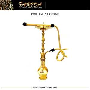 Farida Dos niveles Shisha Hookah Juego de latón macizo de lujo Vidrio de calidad superior con técnicas de laca de diseño tradicional-Venta al por mayor - Product Image 2