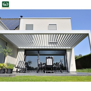 Pergola en <span class=keywords><strong>aluminium</strong></span> imperméable <span class=keywords><strong>de</strong></span> luxe, pliable et réglable, avec éclairage LED - Product Image 6