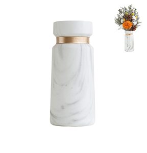 Vase à fleurs en marbre au design moderne avec incrustation de pierres semi-précieuses Décoration de la maison Centre de table de salon à prix compétitif - Product Image 5