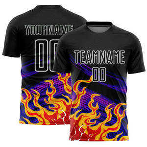 Maillots de football personnalisés en sublimation pour adultes, unisexes, avec noms et numéros de joueur, 100% polyester, séchage rapide, respirants, personnalisables - Product Image 3